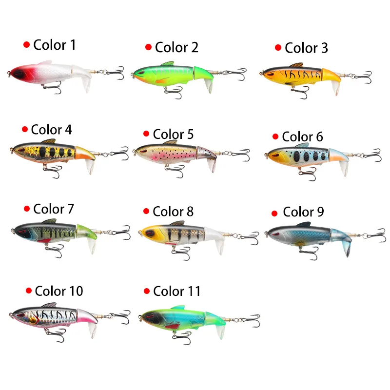 17g/105m Whopper Popper Fishing Lure For Carp Pike Topwater Floating Double Propeller Soft Rotating Tail Hard Bait Bass Swimbait