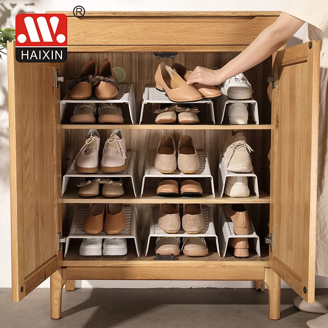 Haixing Plastic Shoe Slot Organizer Anti-Skid design Ladies High Heel Racks Holder GA048