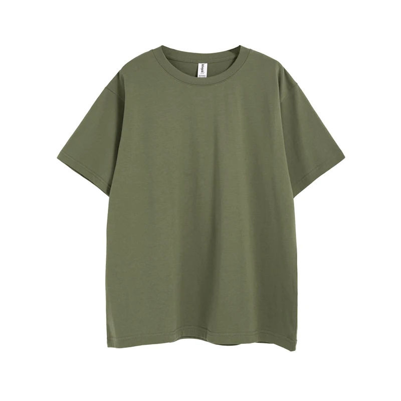 solid color unisex 100% Cotton 240gsm mens Tops O-neck Sport custom logo multi color  oversize blank T Shirts