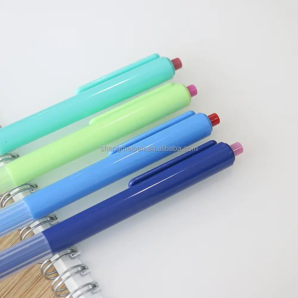 Wholesale Multi-Color 1.0mm Smooth Writing Semi-Gel Pen Cute  Plastic Ballpoint Pen with Black Blue Ink