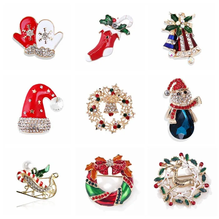 Wholesale New Fashion Rhinestone Crystal Jewelry Christmas Tree Brooch