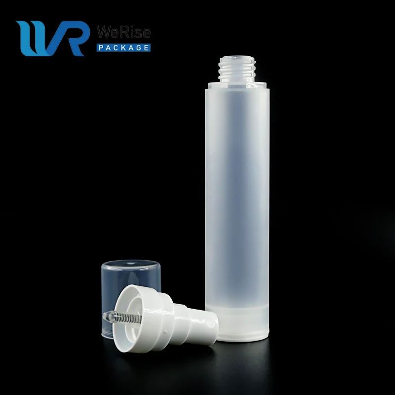 Yuyao factory pp plastic airless pump bottle 30ml 15ml airless cosmetic mist bottle