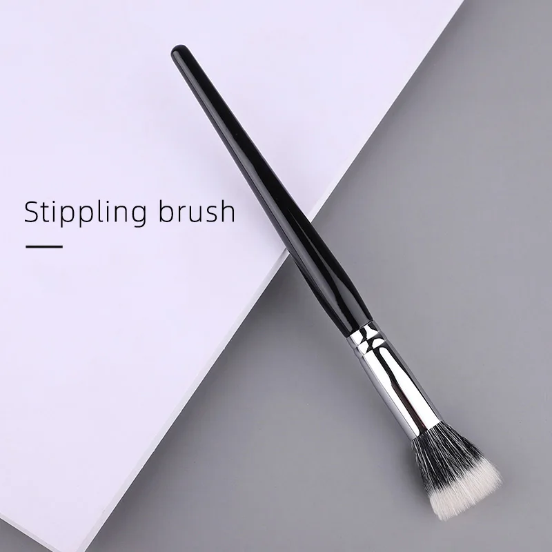 Face vegan wooden handle synthetic hair private label stippling