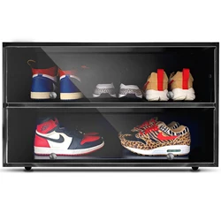 Оптовая продажа, роскошные предметы для дома, стеллажи для обуви, ящик для кроссовок, шкафчик для обуви, высокий прозрачный акриловый ящик для хранения со светодиодной подсветкой