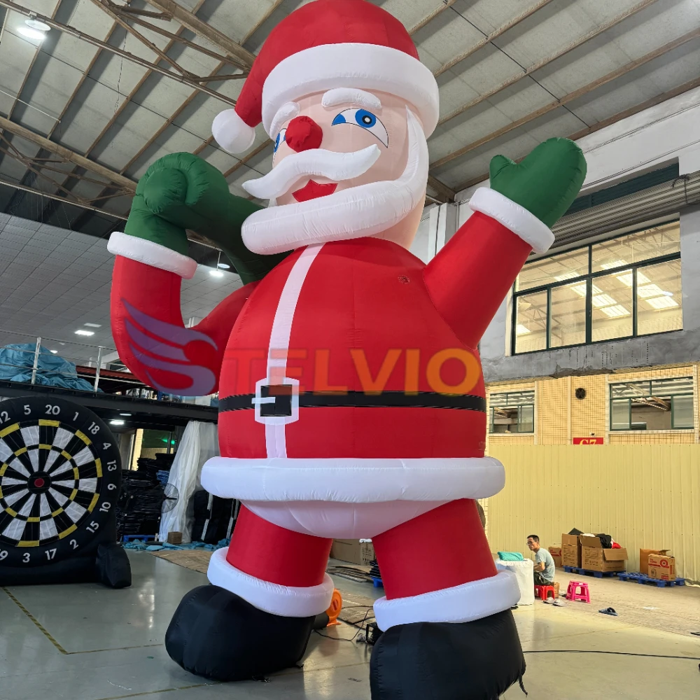 Giant Custom Christmas Inflatable Decoration Large Christmas Inflatable Santa Claus With Gift Bag Model