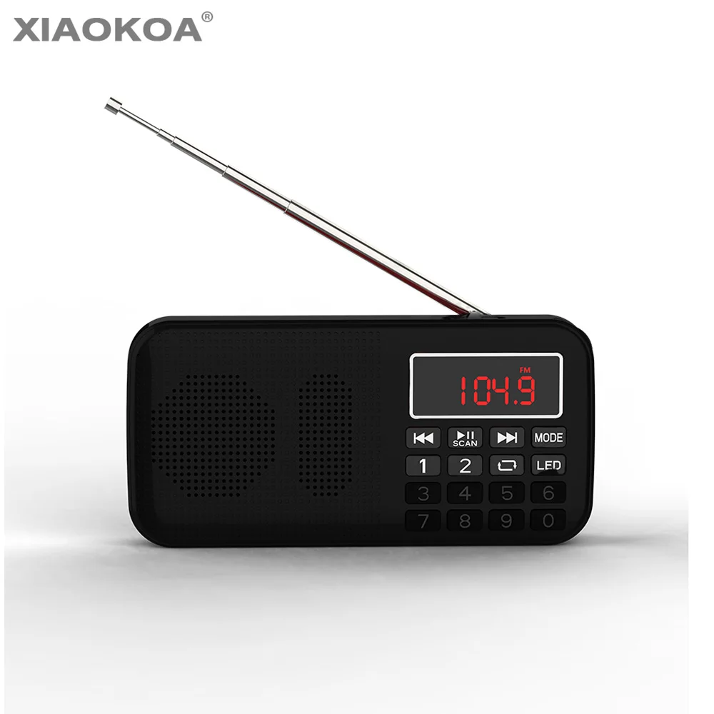 Xiaokoa Portable Mini USB FM Radio Speaker Music Player TF Card
