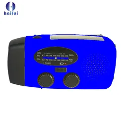 Portable LED Flashlight Hand Crank Solar Power Emergency Weather FM/AM/WB Radio for Hiking and Camping