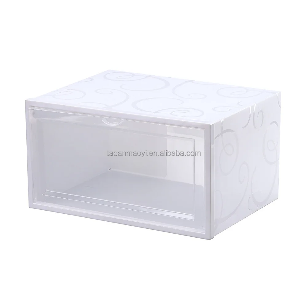 Hot selling Online Product Simple Folding Dust Proof Huge Transparent Sport Shoe Box Stackable Plastic Shoe Storage Boxes