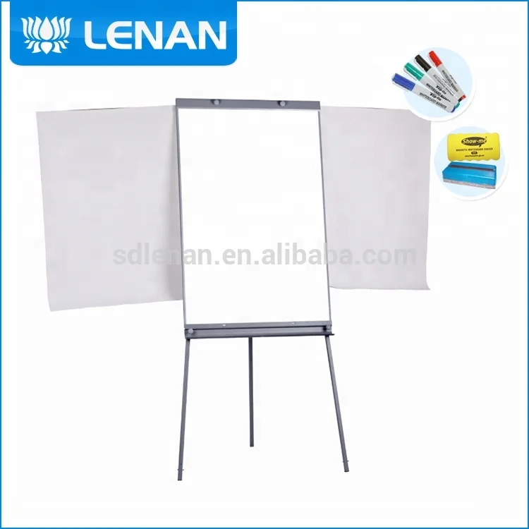  New design magnetic writing white board mobile flipchart easel tripod flip chart stand with extended