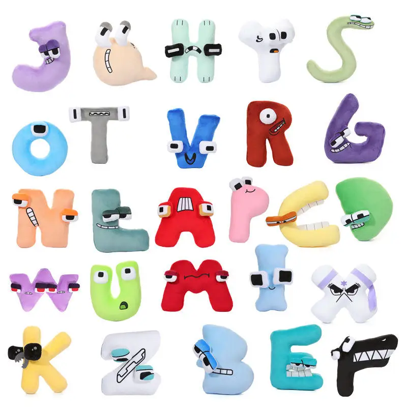Alphabet Plush Toys Set of 26 Customizable Sizes Children Learning Alphabet letter Toys