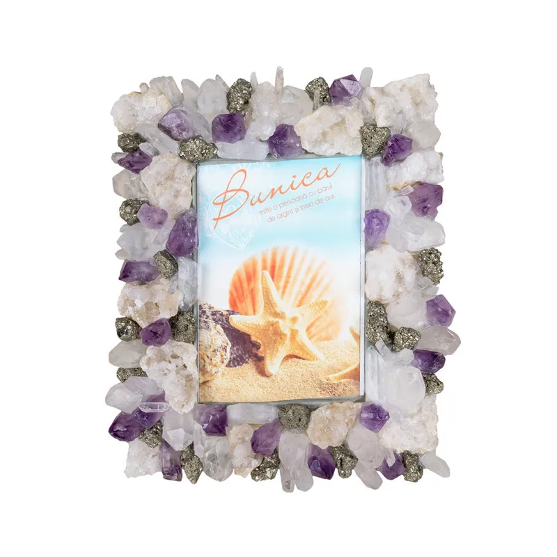 Exquisite Home Furnishing Creative Decoration Natural Mixed Crystal Photo Frame Horizontal and Vertical Universal Studio