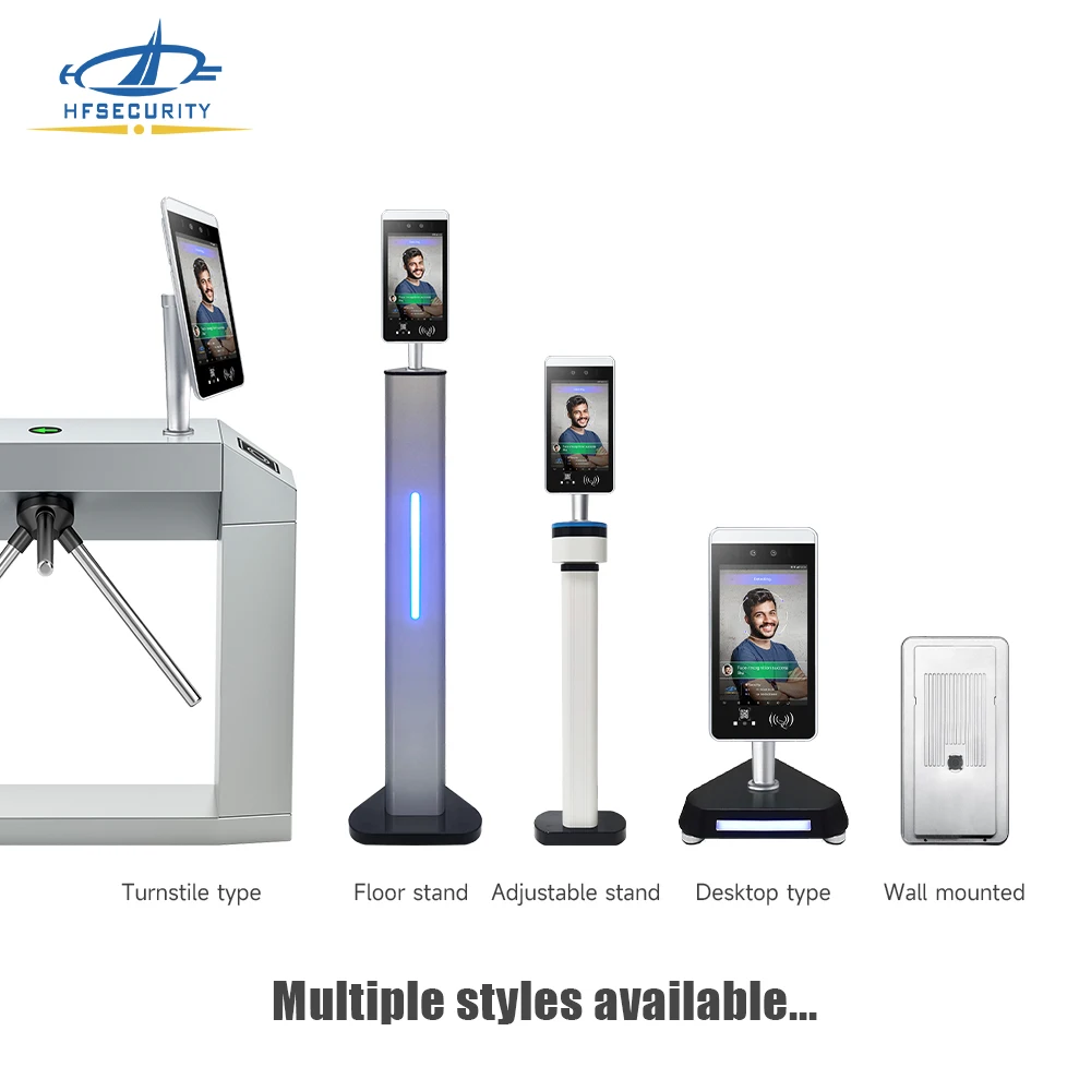 HFSecurity  Android 11 RA08 face recognition nfc dual camera time attendance Factory Custom biometric face recognition