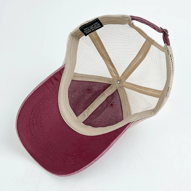 Wholesale Cap Boy Pakistan Distressed Trucker Hat New Model Mesh La Headwear Blank 6 Panel Lady Woman Vintage Mesh Baseball Cap
