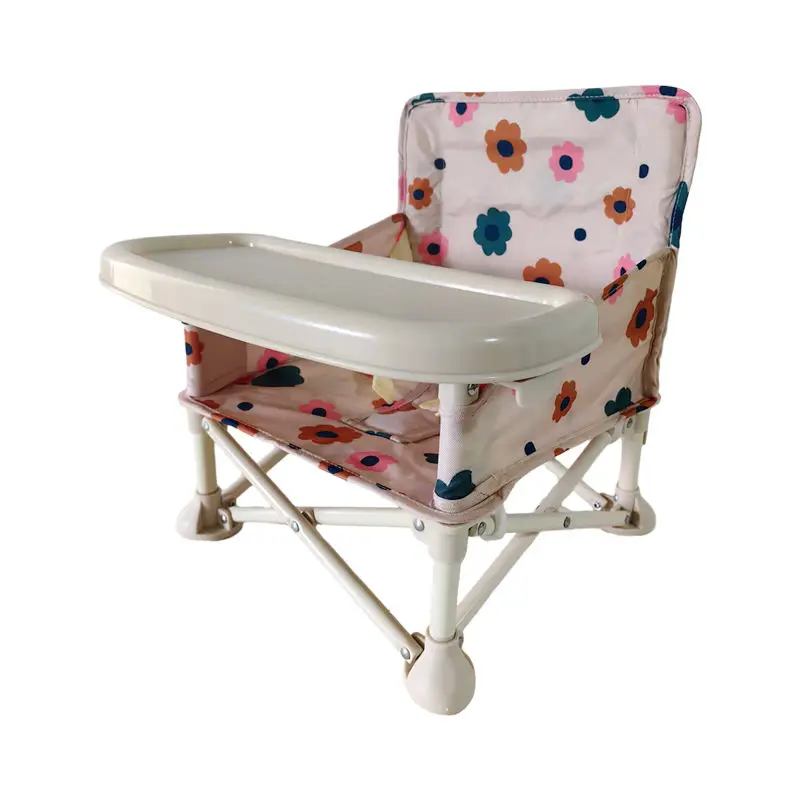 Wholesale Children Travel Booster Seat with Tray for Baby Folding Portable High Chair for Eating Camping Indoor Outdoor