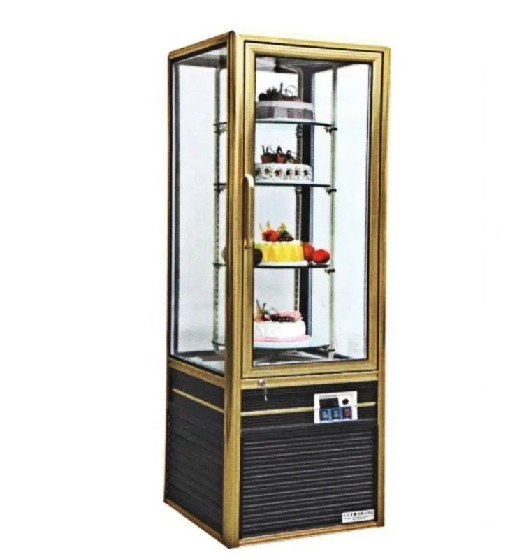 Rotating system Bakery vertical  display Refrigerator / Cake Bread upright glass showcase Chocolate fridge