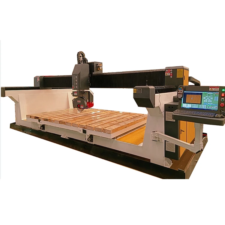 GD-3220 Heavy Duty Stone Processing Machinery 5 Axis Quartz Marble Granite Stone Cutting CNC Bridge Saw Stone Cutting Machine