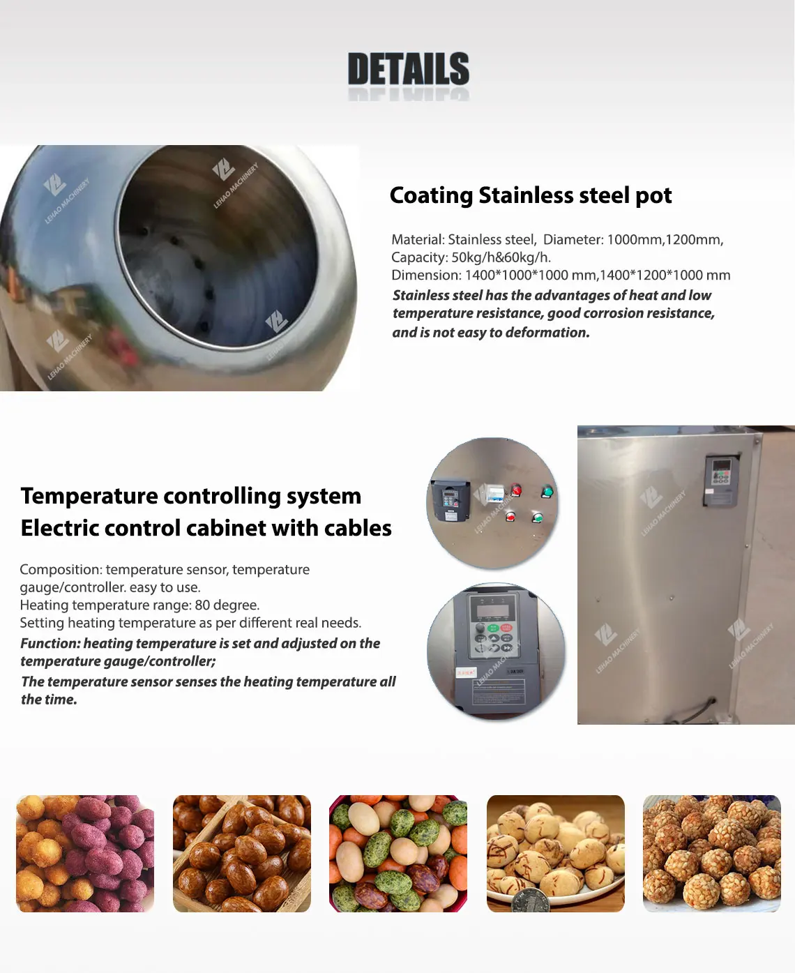 Professional roasted nuts sugar coating machine peanut chocolate candy coating machine