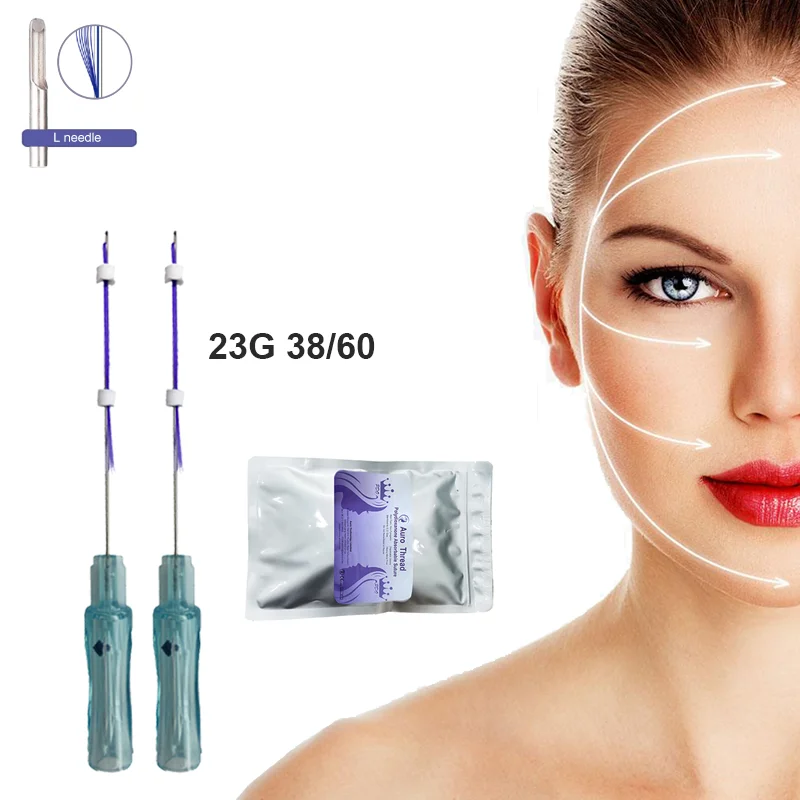 Polydioxanone skin tightening tensores Multi 21G 60mm 20 lins threads L needle pdo lift for medical beauty