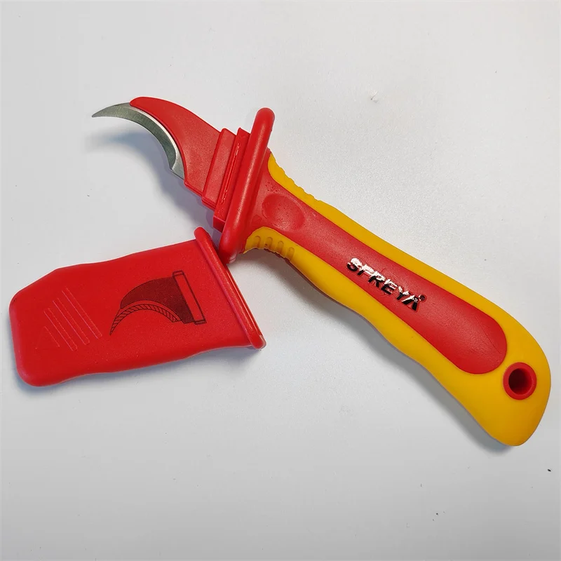 S617A SFREYA VDE 1000V Insulated Insulation tools double color Hook Blade Cable Knife cutter