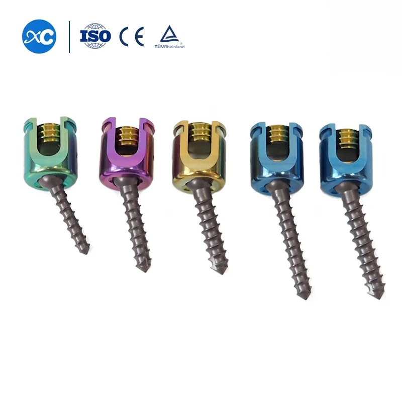 2.5-4.0mm Titanium Polyaxial Pedicle Screw Veterinary Orthopaedic Implants For Vet Spine Fixation Surgery