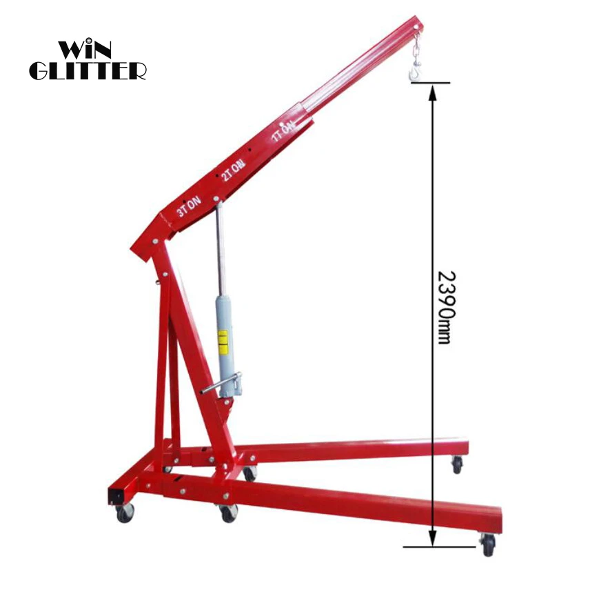 3ton Mini car engine lifting folding Crane Portable small pickup folding boom 	 truck with crane