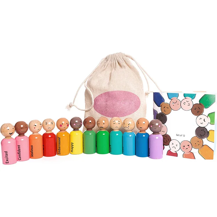 Wholesale Wooden Crafts Kids Toy Mini Peg People Cheap Price DIY Painting Dolls House Decoration Wooden Peg Doll