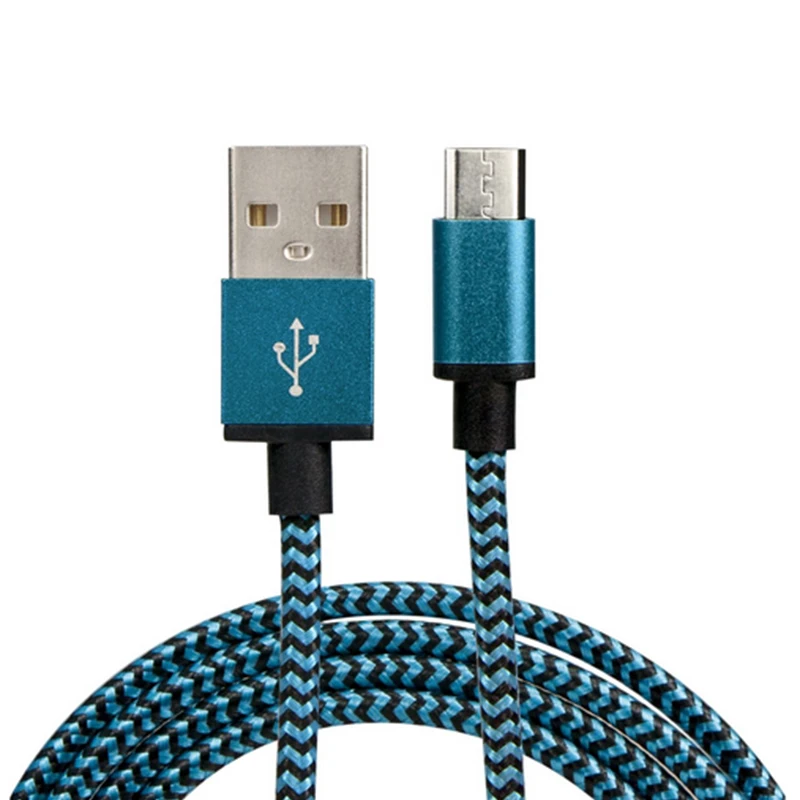 In Stock Nylon Braided 2M Type C Charging Cable Mobile Phone Charger Cable For Micro USB