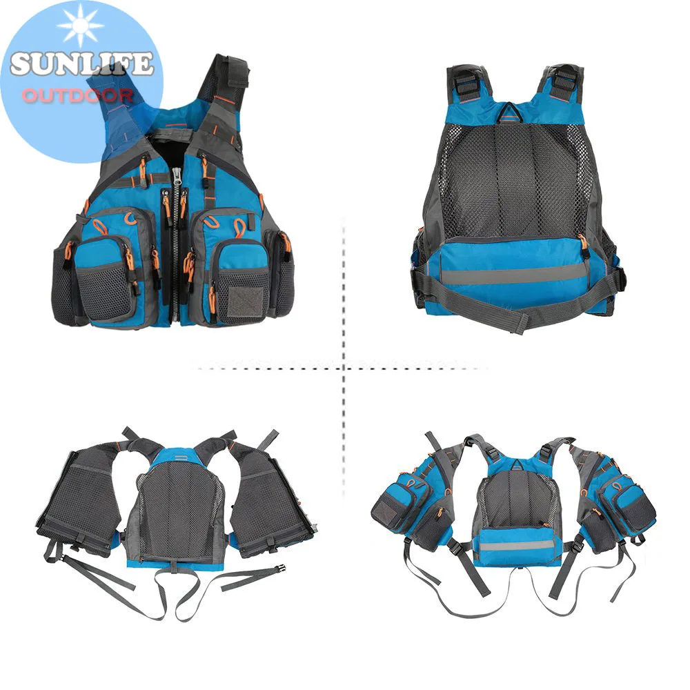 SUNLIFE  Outdoor Sport Blue colour Fishing Life Jackets Breathable Swimming Life Jacket Life Safety Jacket With Multi-pockets