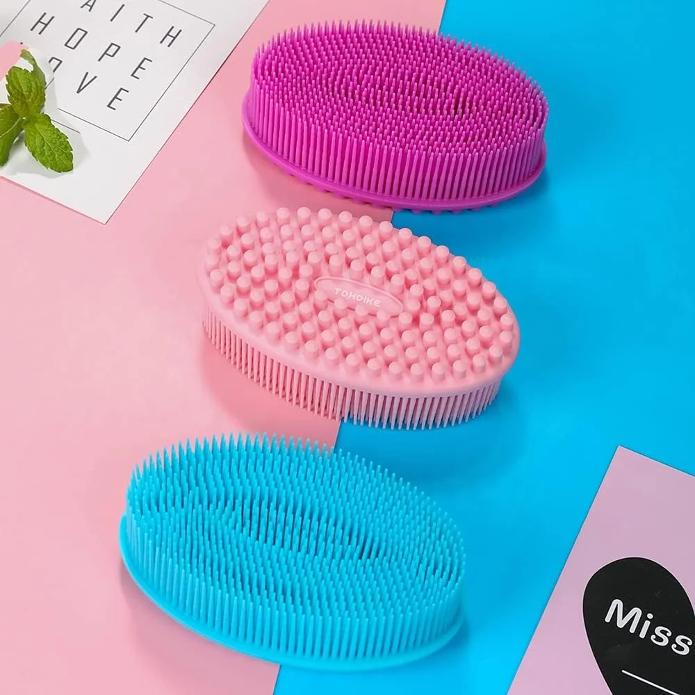 Silicone Body Scrubber Soft Exfoliating Body Bath Shower Scrubber Loofah Brush Silicone Body Brush