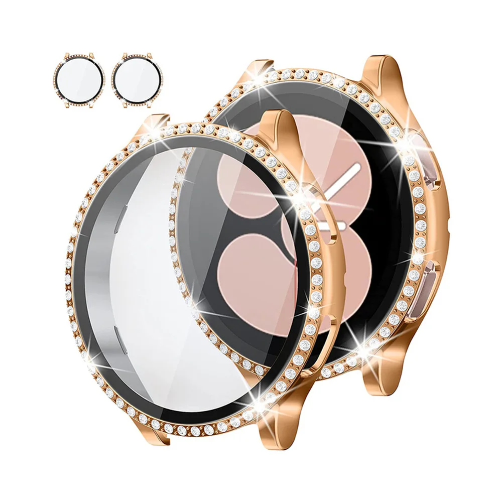 Diamond Metal Bezel for Samsung Galaxy Watch 4 Classic 46mm 42mm Time Case Bumper Ring Dial Bezel Case Speed Adhesive shell