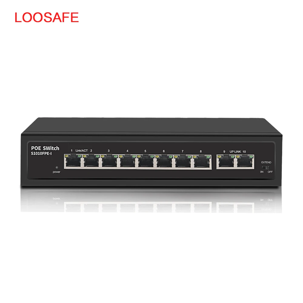  LOOSAFE 120W 8-портовый коммутатор питания через Ethernet 10/100 Мбит/с PoE 48V для IP камера сетевой 8