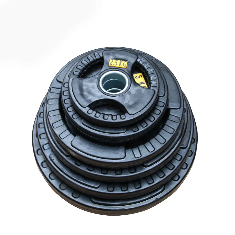 2024 Hot Selling 5kg 10kg 15kg 20kg 25kg Gym Equipment Rubber Covered Barbell Plates Fitness Accessory