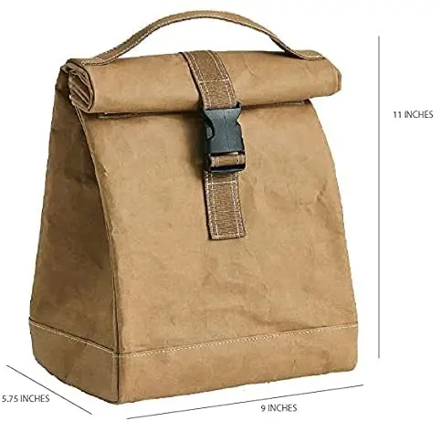 Customized Reusable Aluminium Foiled Fast Food Eco-friendly Kraft Tyvek Paper Insulated Lunch Bag for