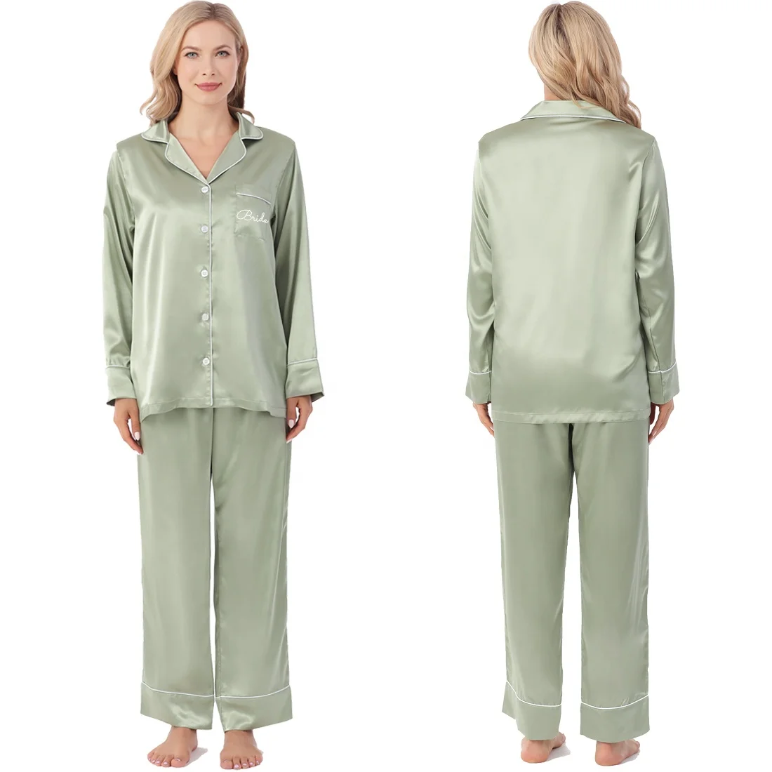 High quality and 135 colors satin silk pyjamas and women pajamas