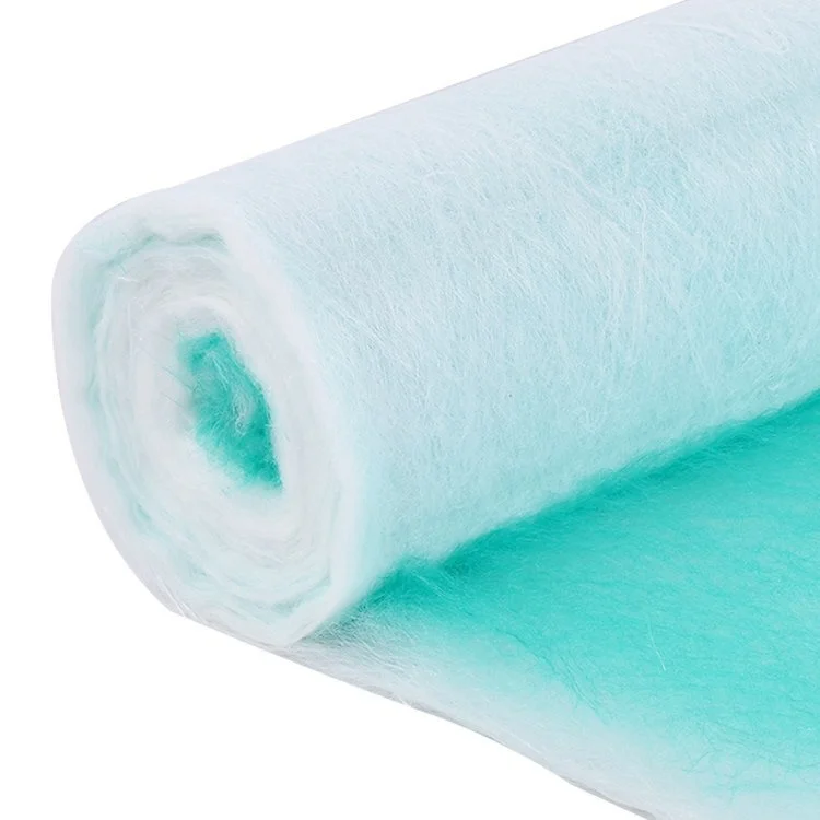 Customized Thickness and Size Green and White Fiberglass Floor Air Filter Roll Auto Spray Paint Arrestor Stop Filter Media