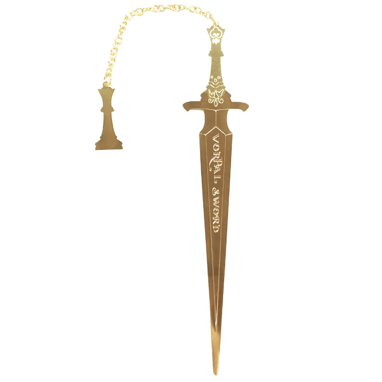 Пользовательская металлическая гравировка винтажный МЕЧ латунная Закладка подарок коллекция канцелярских принадлежностей