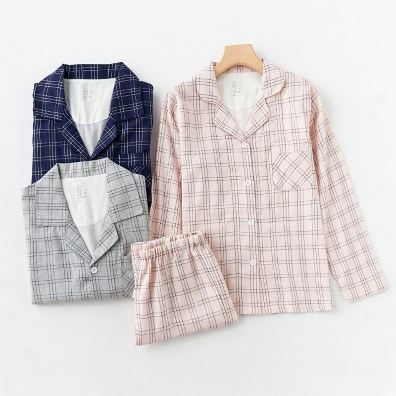 Осенние мужские Бесшовные Топы с длинным рукавом и брюки, пижамный комплект из 100% хлопка для мужчин