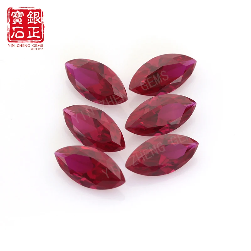 factory direct sale Loose gemstones Ruby Corundum5# Marquise Cut Rose red Ruby Corundum Stone