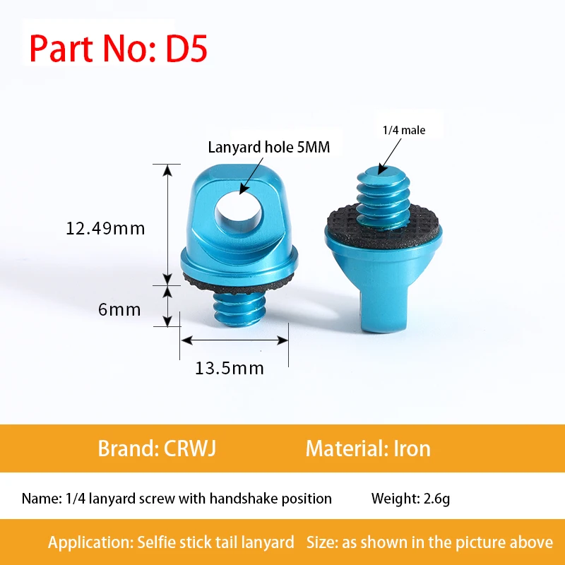 Selfie Stick 1/4 Nut Lanyard Hole Screw Digital SLR Camera Screw 1/4-20 Camera Screw