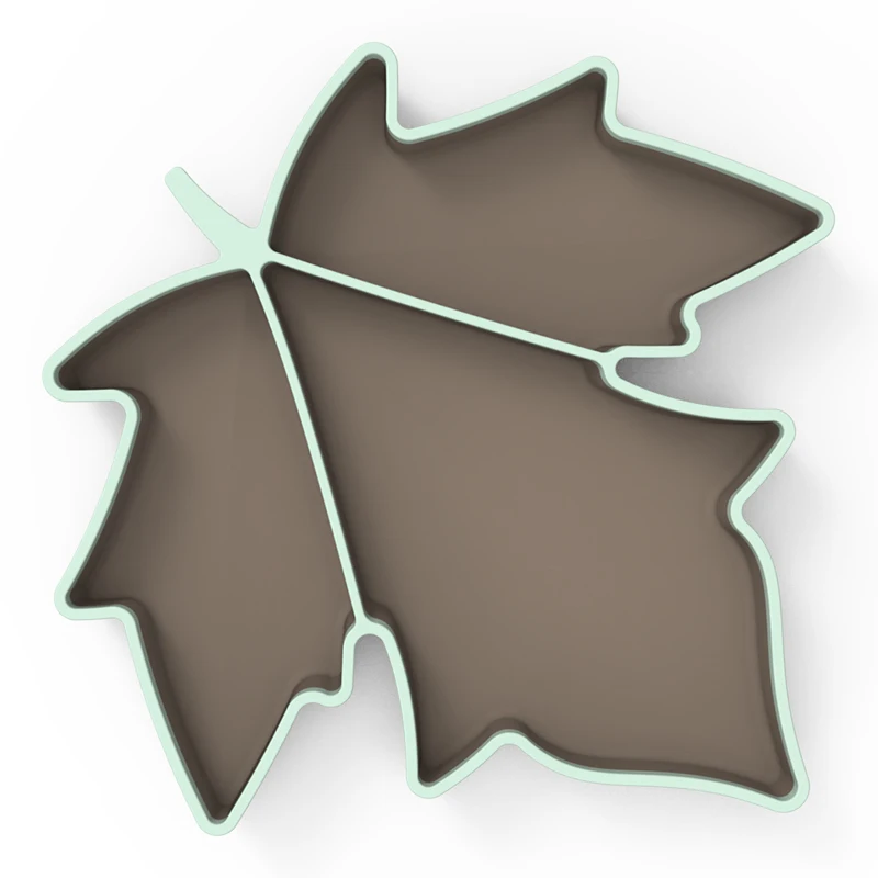 Manufacturer Custom OEM ODM unique New Baby Silicone leaf plate Waterproof Soft Kids dinner feeding  plate