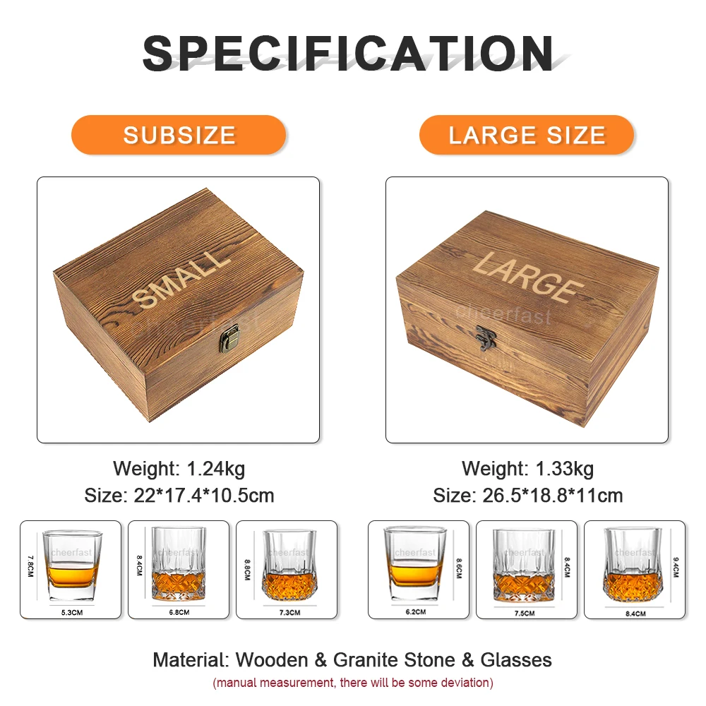 Top Sales Whiskey Stones  Gift Set And  Granite Whiskey Cooling Ice Cube With Wood Gift Box Set And Whiskey Glass Set