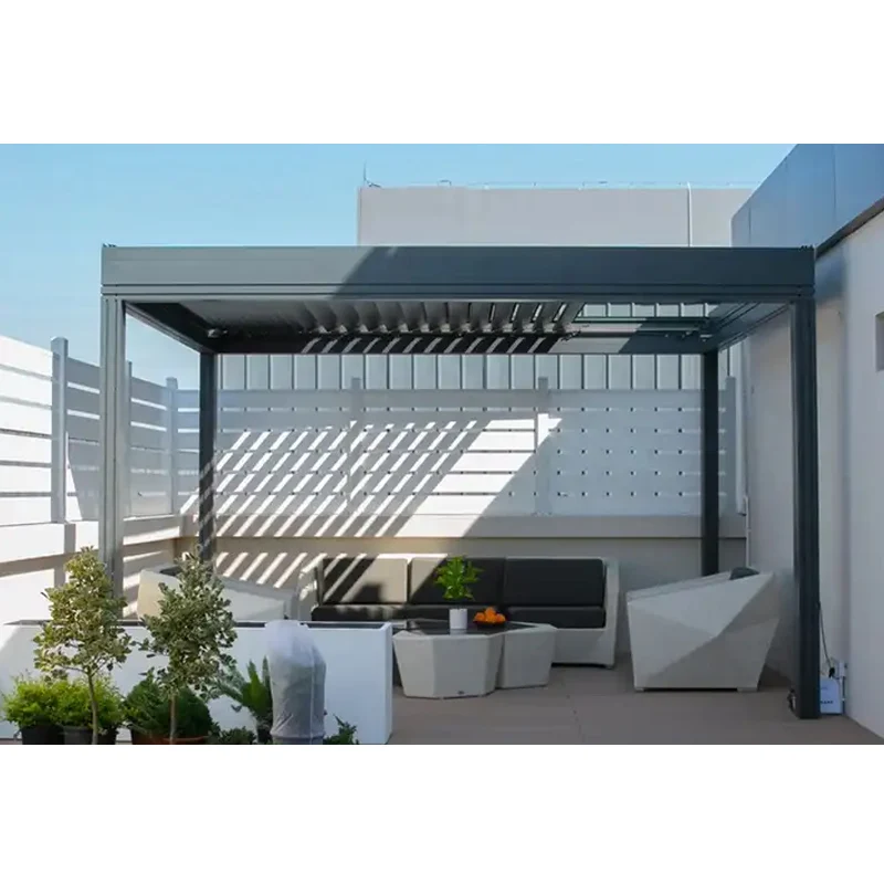 Outdoor Aluminium Gazebo Design for Restaurant Sunshading Pergola