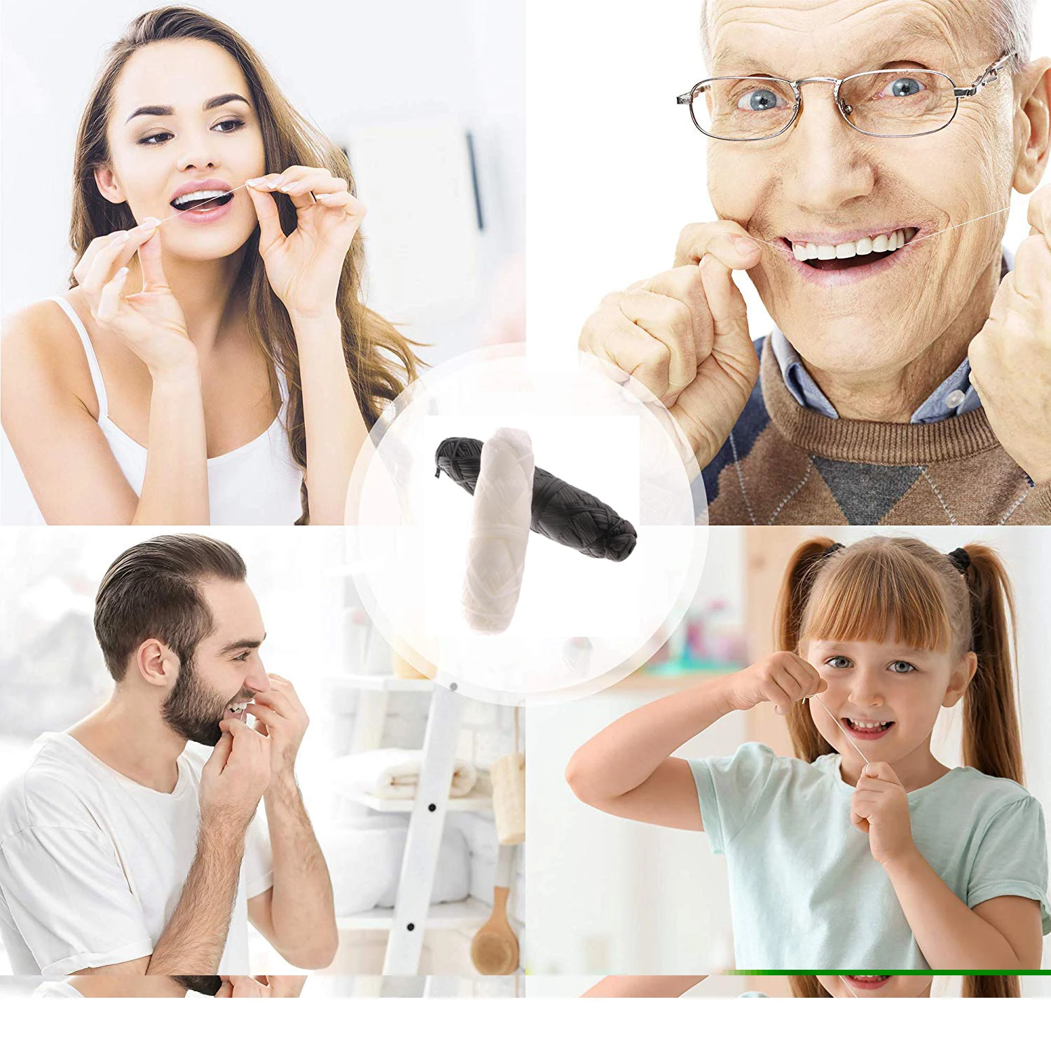 30m Eco Premium Plastic Free Biodegradable Oral Care Vegan Corn Dental Floss Natural Mint Bamboo Charcoal Dental Floss Pick