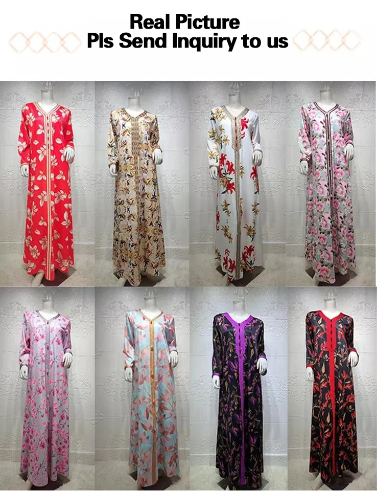 Wholesale 2 Color Middle East Gilding kaftan marocain Dubai Arab Morocco Caftan Women Muslim Dress