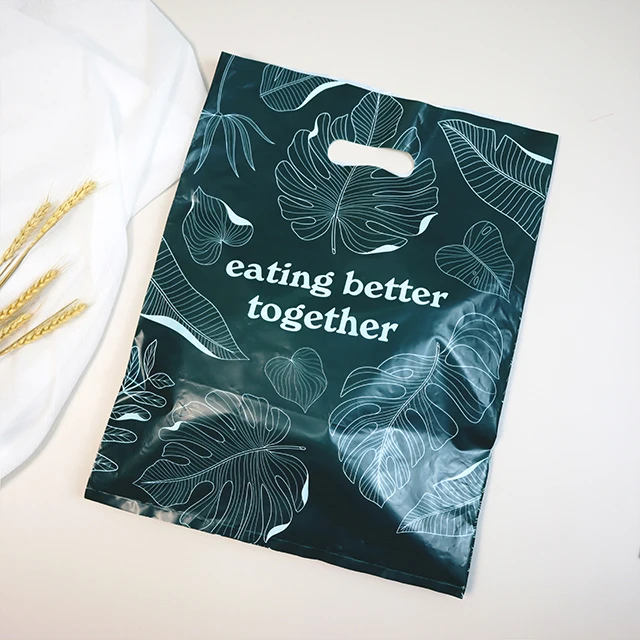 Factory Manufacturer Custom Eco Friendly Supermarket Carry Merchandise Punch Gift Shopping Handle Plastic Die Cut Bag