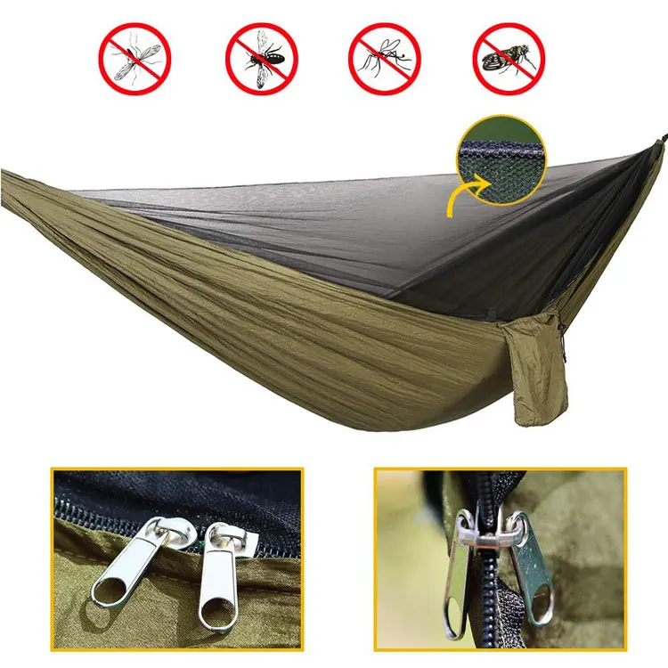 Single double high strength parachute full set hammock, travelling mosquito net camping hammock rainfly