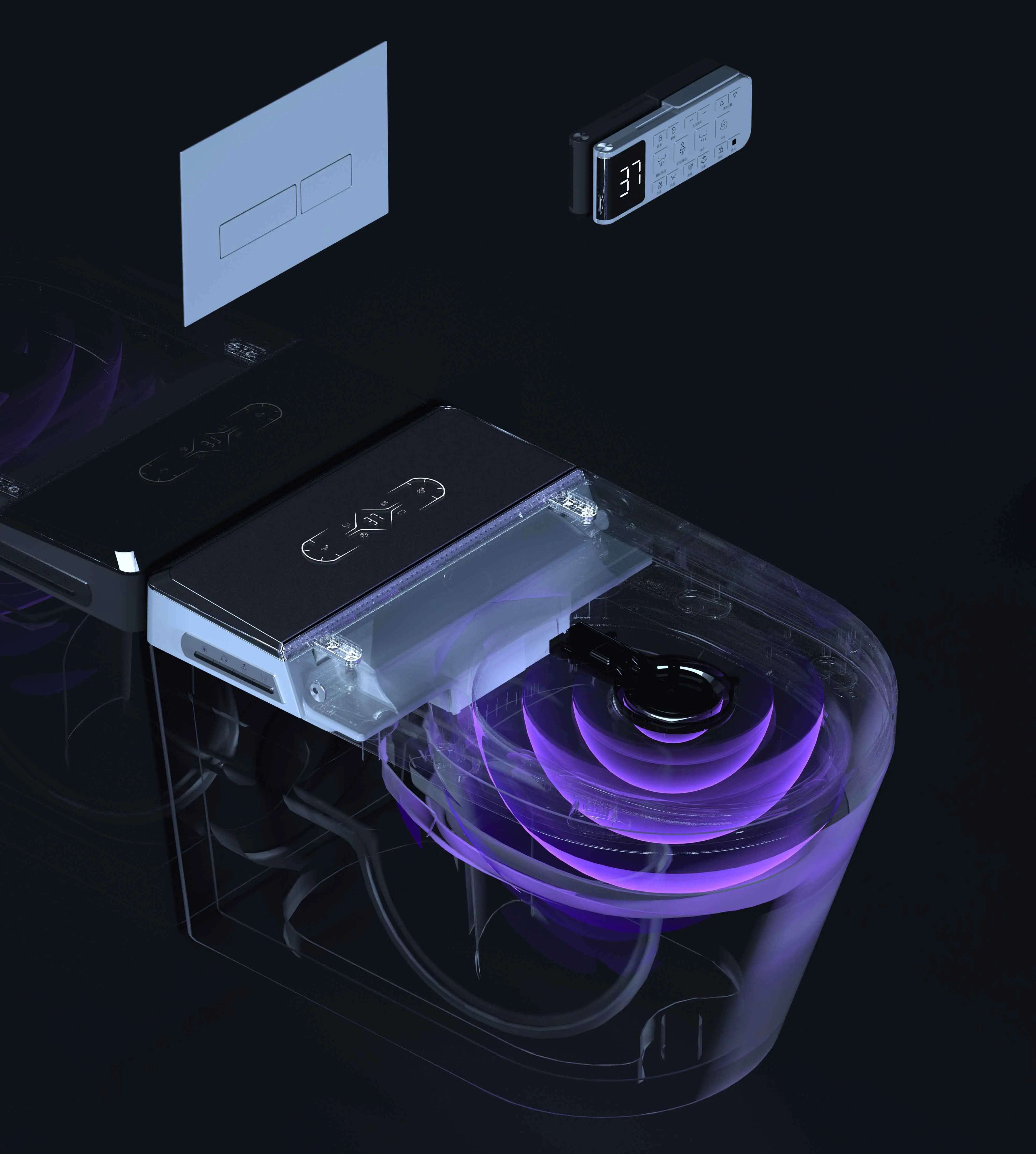 DOLOGI Wall Mounted Smart Toilet with Dual Flush Egg Shape and Automated Features  Space Saving Design for Middle Eastern Luxury