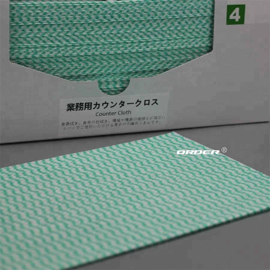 Manufacturer in China 1/4-fold Wave pattern mesh Resists ripping and tearing Spunlace clean cloths
