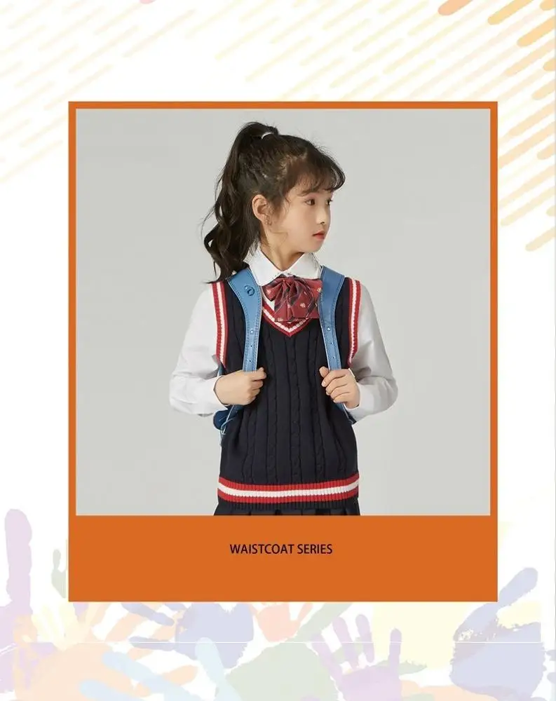 
Student uniform v-neck sweater for School boys and girls 