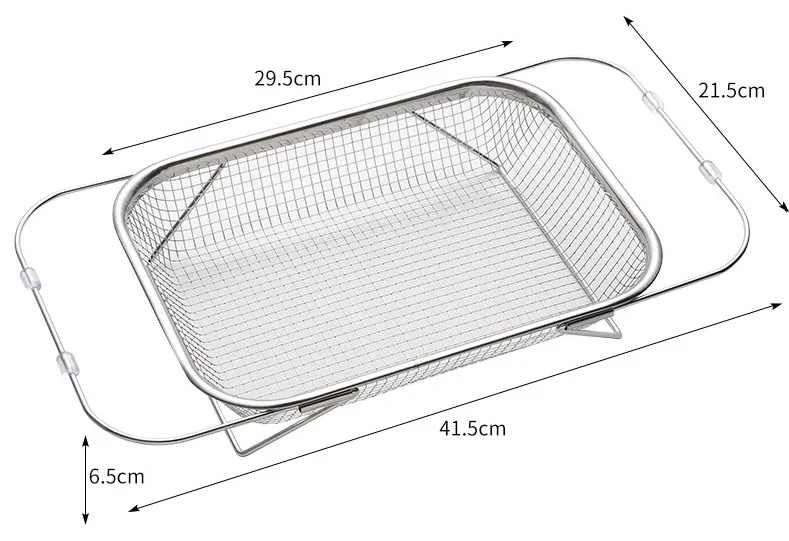 Retractable Stainless Steel Drain Basket Dishwashing Kitchen Organizer Sink Rack with Fruit Vegetable Filter Basket Holder